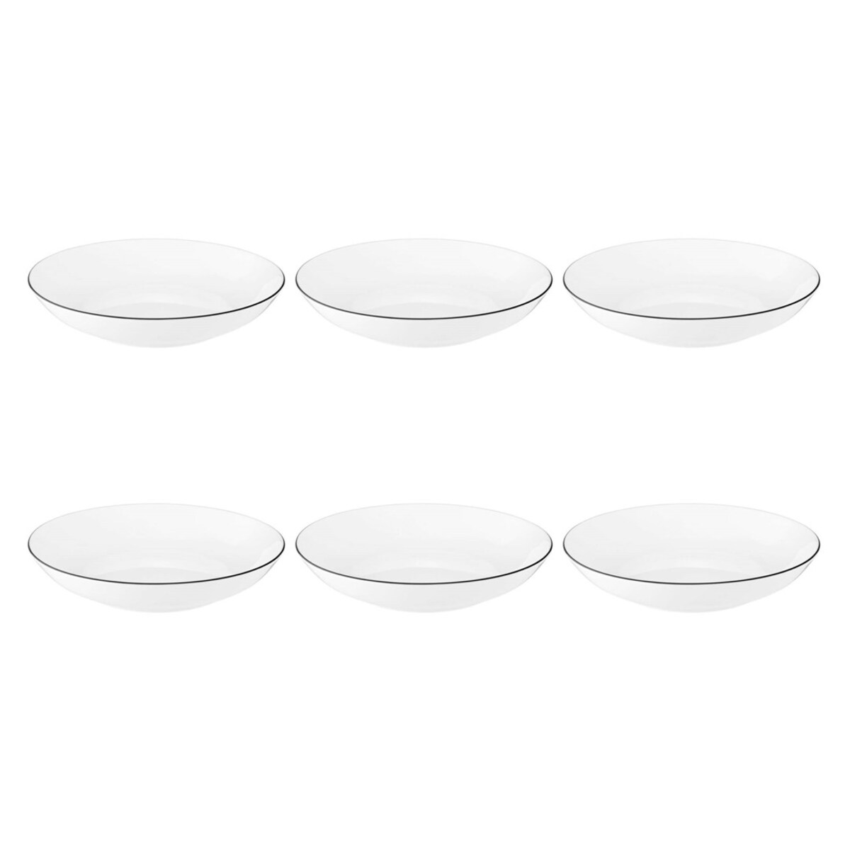 SELTMANN LIDO BLACK LINE Zestaw 6 talerzy do zupy 21 cm