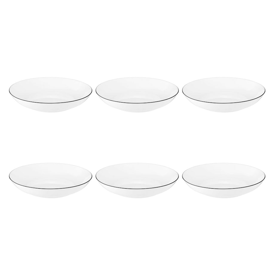 SELTMANN LIDO BLACK LINE Zestaw 6 talerzy do zupy 21 cm