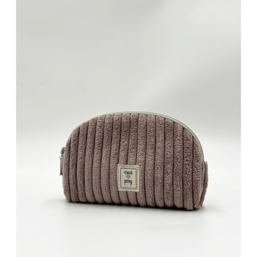 Magenta Grey – sztruksowa kosmetyczka z wodoodpornym wnętrzem