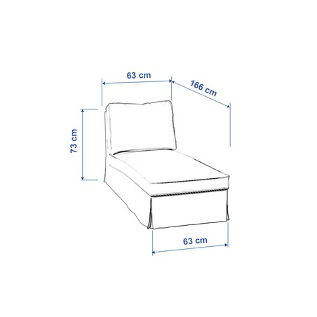 Pokrowiec na szezlong/ leżankę Ektorp wolnostojący prosty tył, biała bukla, 63 x 166 x 73 cm, Boucle Teddy