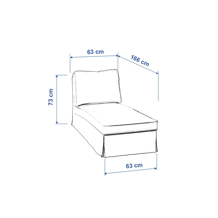 Pokrowiec na szezlong/ leżankę Ektorp wolnostojący prosty tył, biała bukla, 63 x 166 x 73 cm, Boucle Teddy