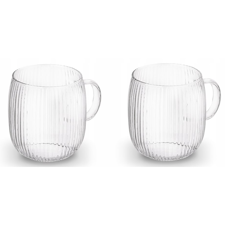 2x SZKLANKA DO KAWY HERBATY 380 ml z uchem na napoje soki wodę cappuccino