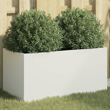 vidaXL Donica, biała, 62x30x29 cm, stal