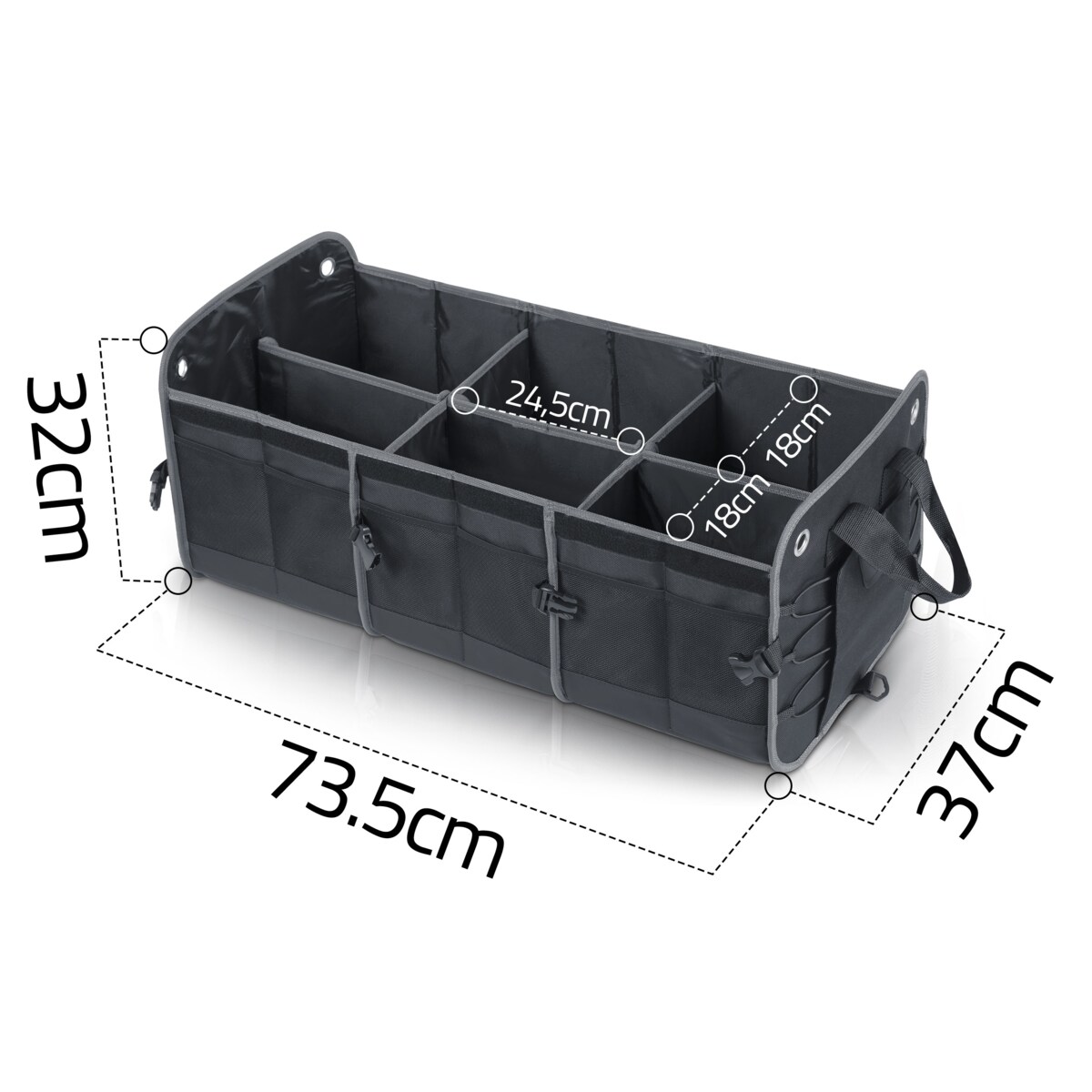 Organizer torba do bagażnika samochodu auta kufer usztywniony skrzynia na rzepy Humberg