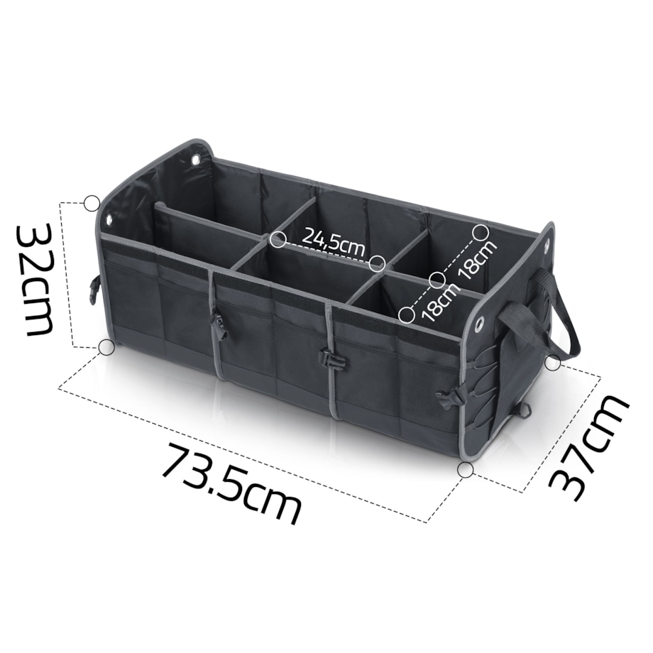 Organizer torba do bagażnika samochodu auta kufer usztywniony skrzynia na rzepy Humberg