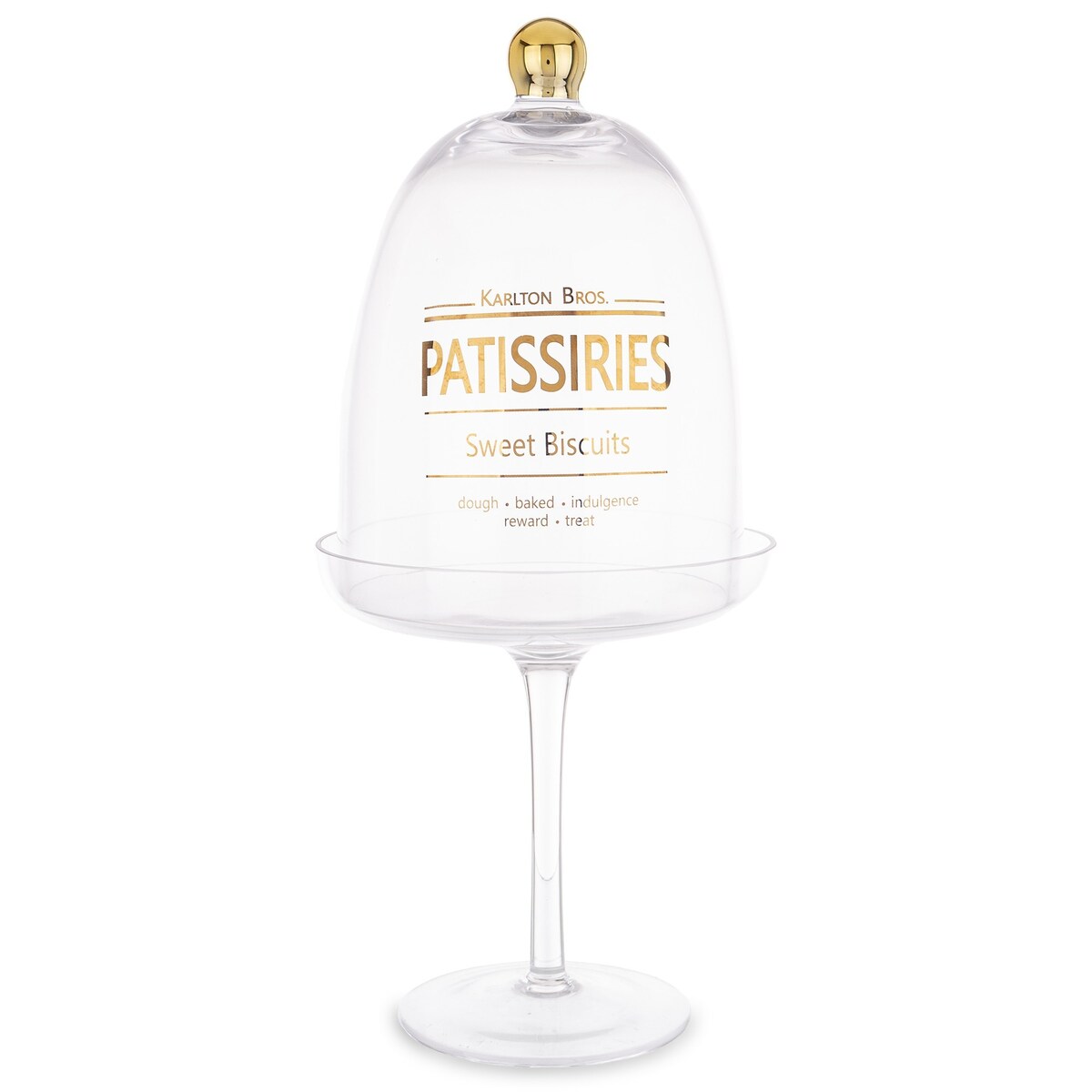 Szklany pojemnik na słodycze ze złotem 33,5 cm