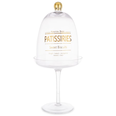 Szklany pojemnik na słodycze ze złotem 33,5 cm