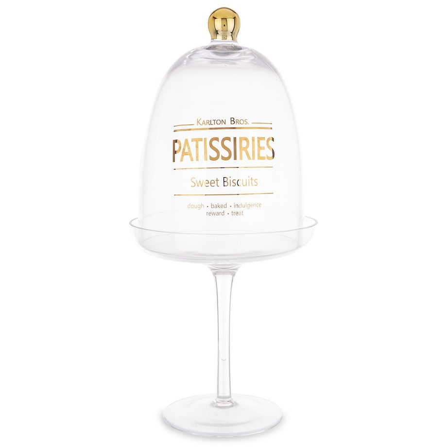 Szklany pojemnik na słodycze ze złotem 33,5 cm