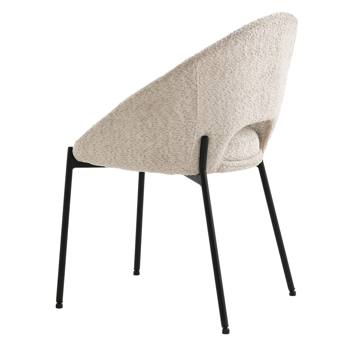 Krzesło beżowe, metalowe czarne nogi Losna, 2 szt.