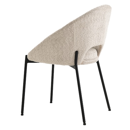 Krzesło beżowe, metalowe czarne nogi Losna, 2 szt.