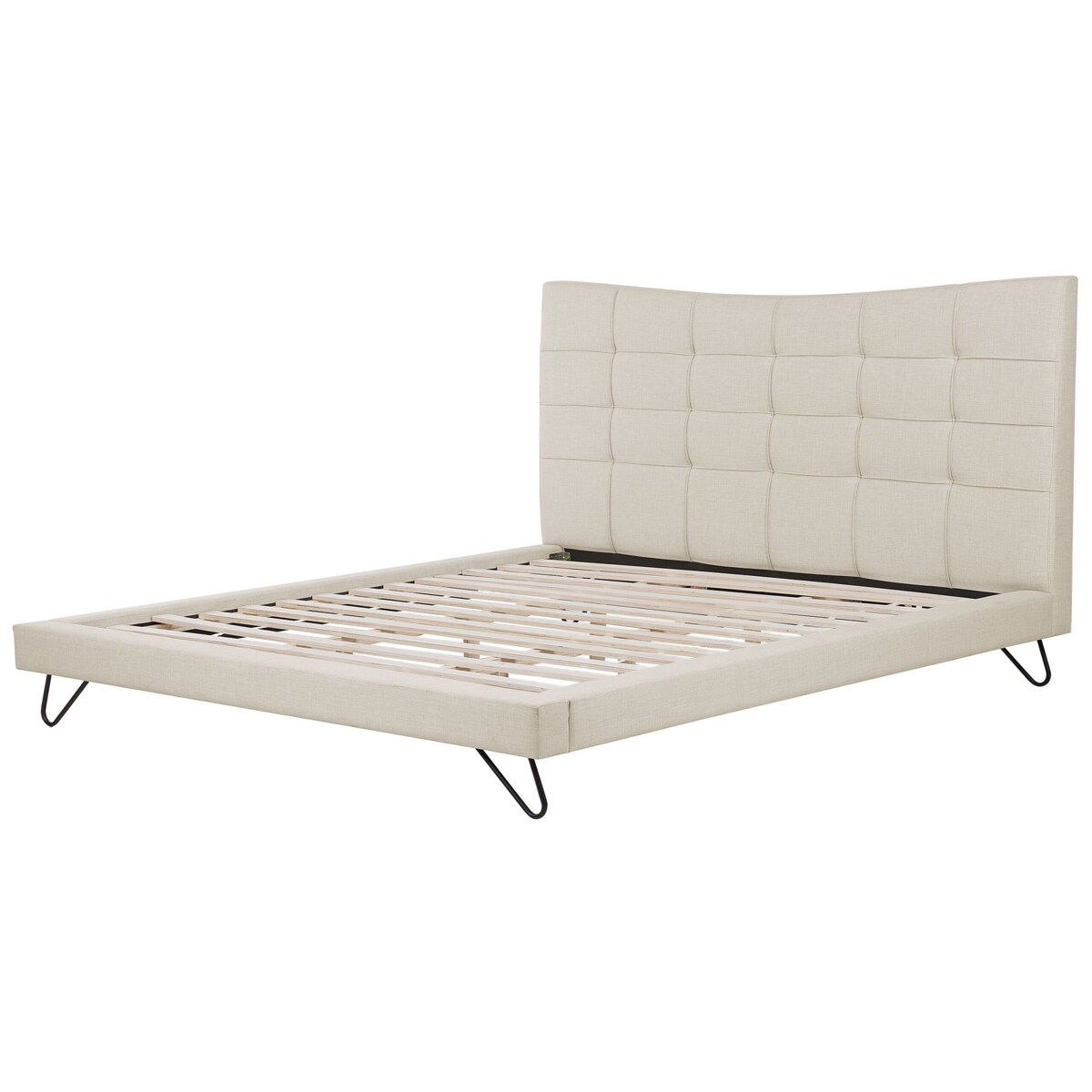 Łóżko tapicerowane 180 x 200 cm beżowe LANNION