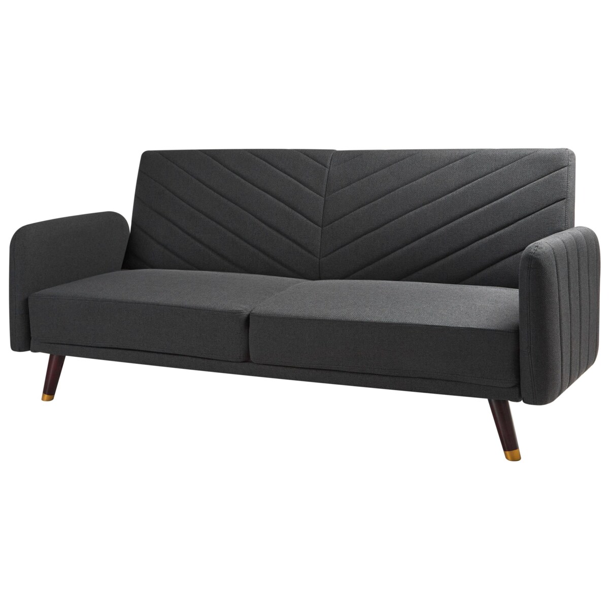 Sofa rozkładana SENJA Czarny Len syntetyczny