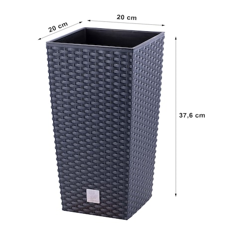 Doniczka Donica Ogrodowa Rattan Wysoka Wkład 37,6 Cm