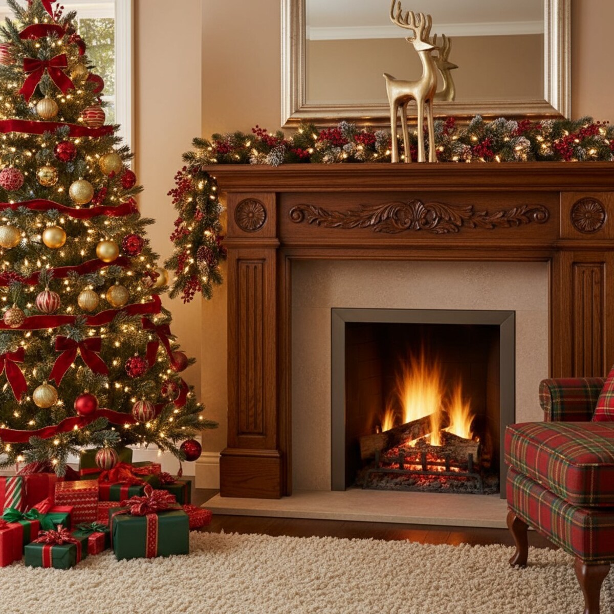 Figurka bożonarodzeniowa, renifer, 35 cm