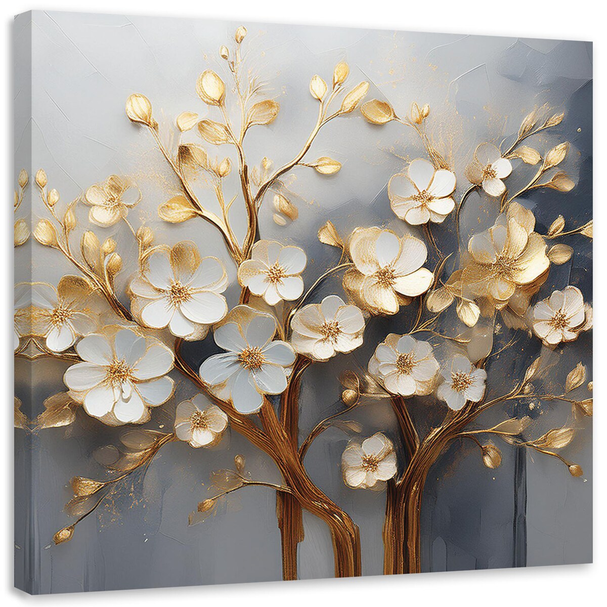 Obraz Drzewo Magnolia Abstrakcja Złoty do salonu sypialni 60x60