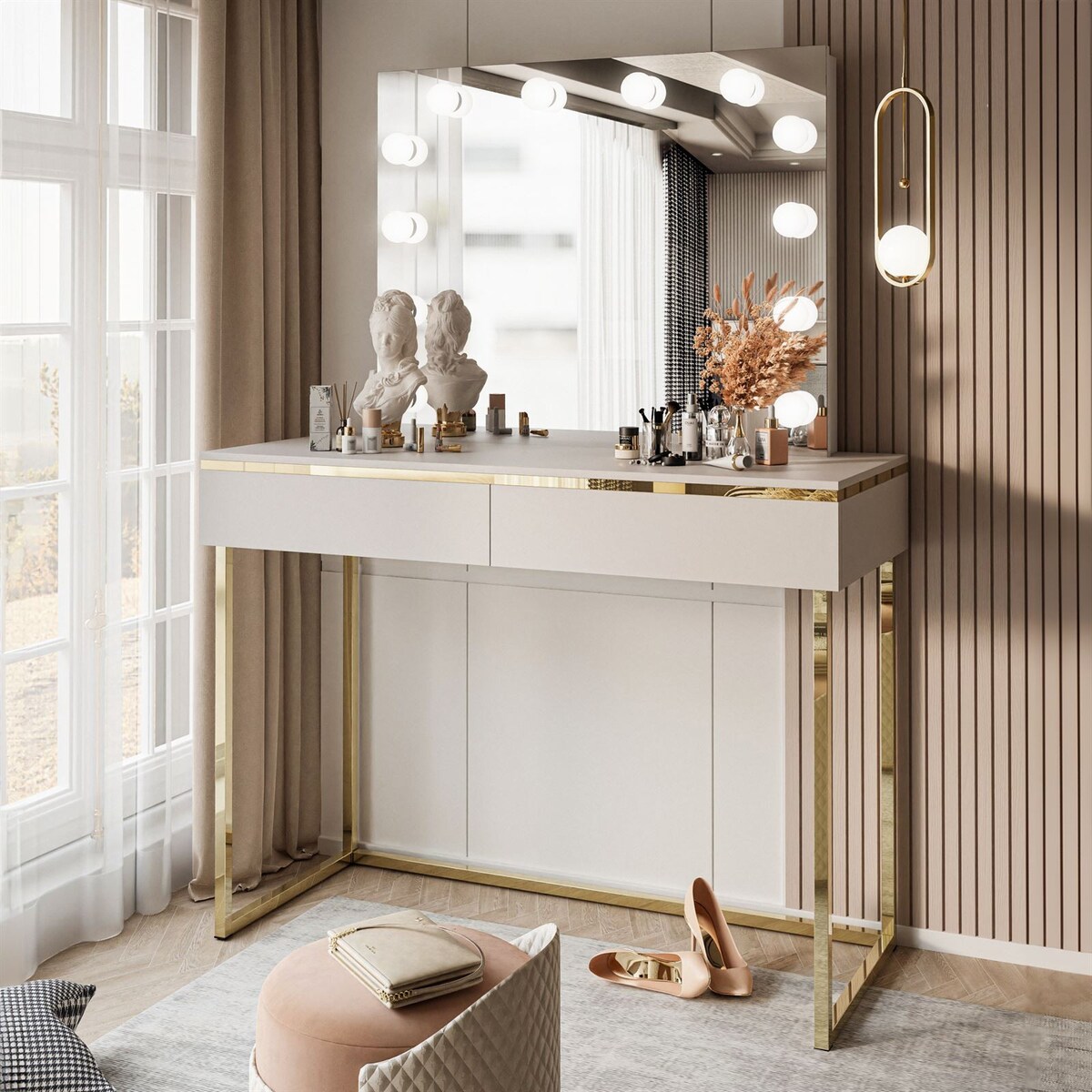 Toaletka AURORA GOLD ELITE z lustrem kaszmir