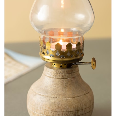 ŚWIECZNIK tealight LAMPA NAFTOWA imitacja wys. 22cm