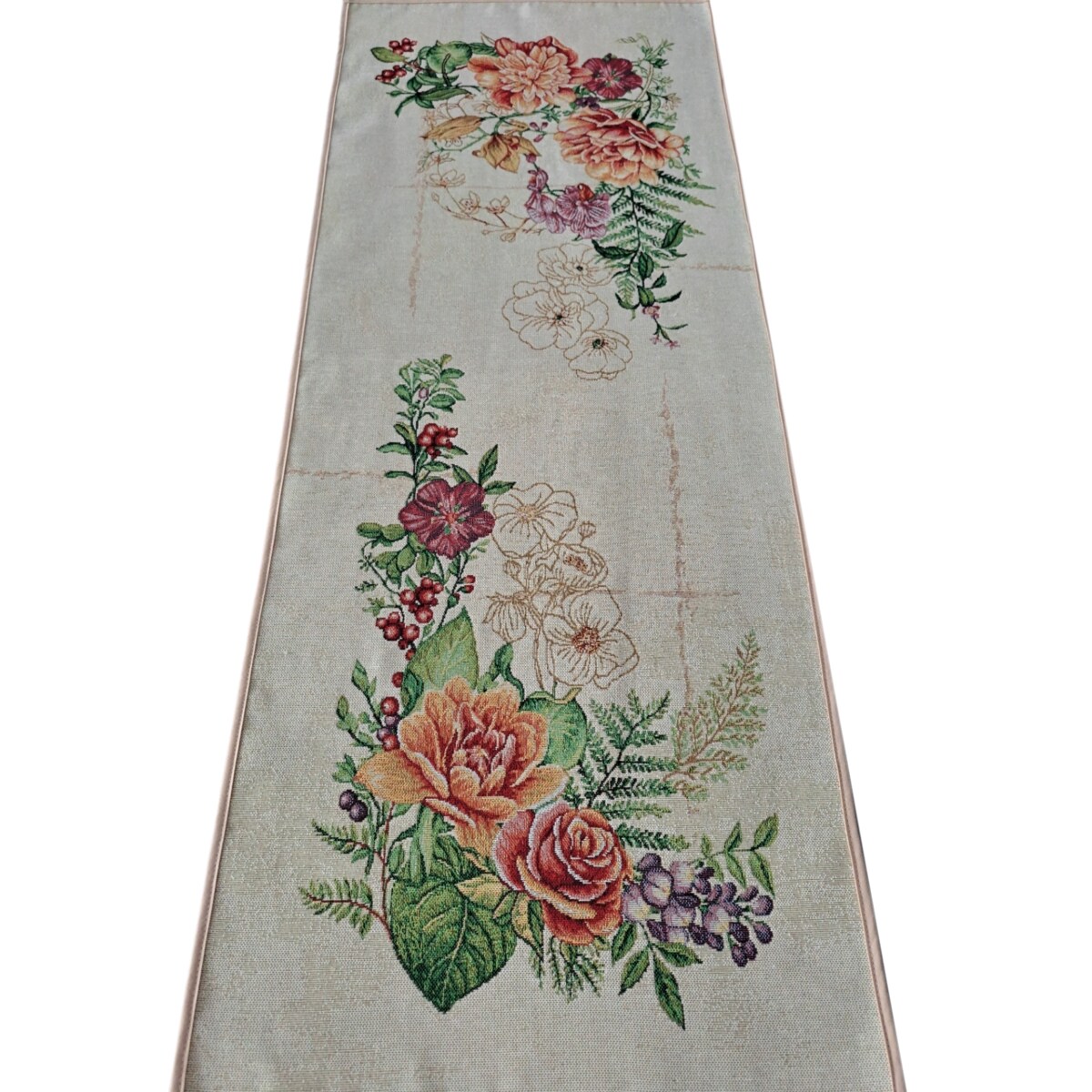 Bieżnik Na Stół 40X100 Cm Dekoracyjny Ozdobny Kwiaty