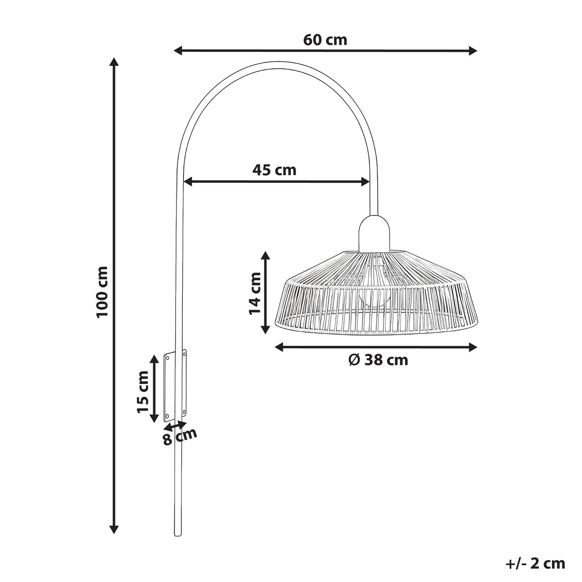 Lampa ścienna NOSARA Naturalny Papierowa plecionka
