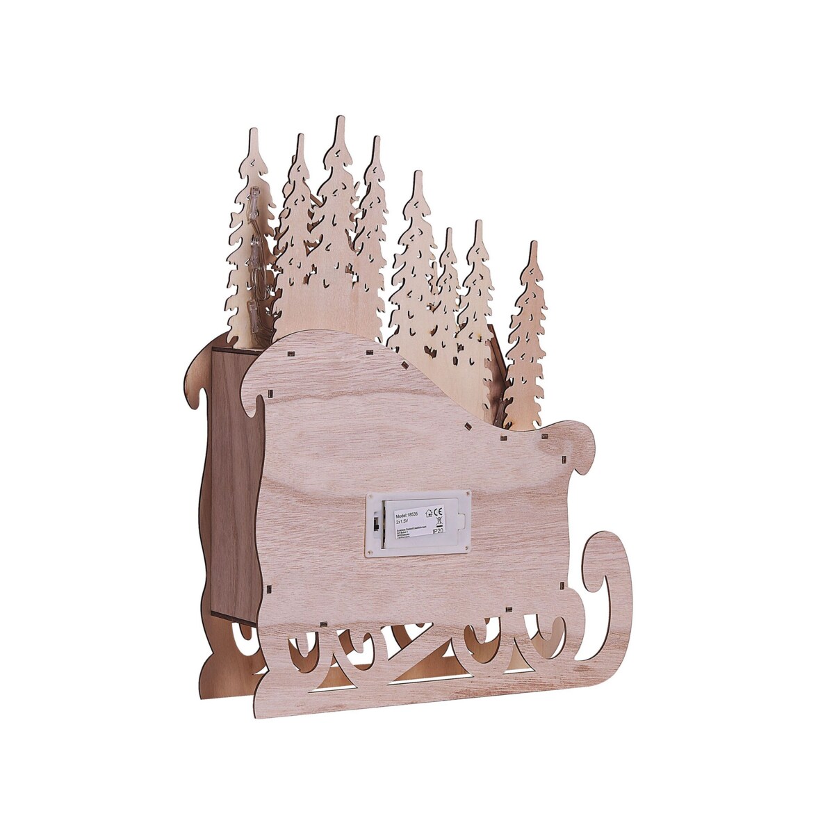 Figurka dekoracyjna LED sanie kalendarz adwentowy jasne drewno IMPALA