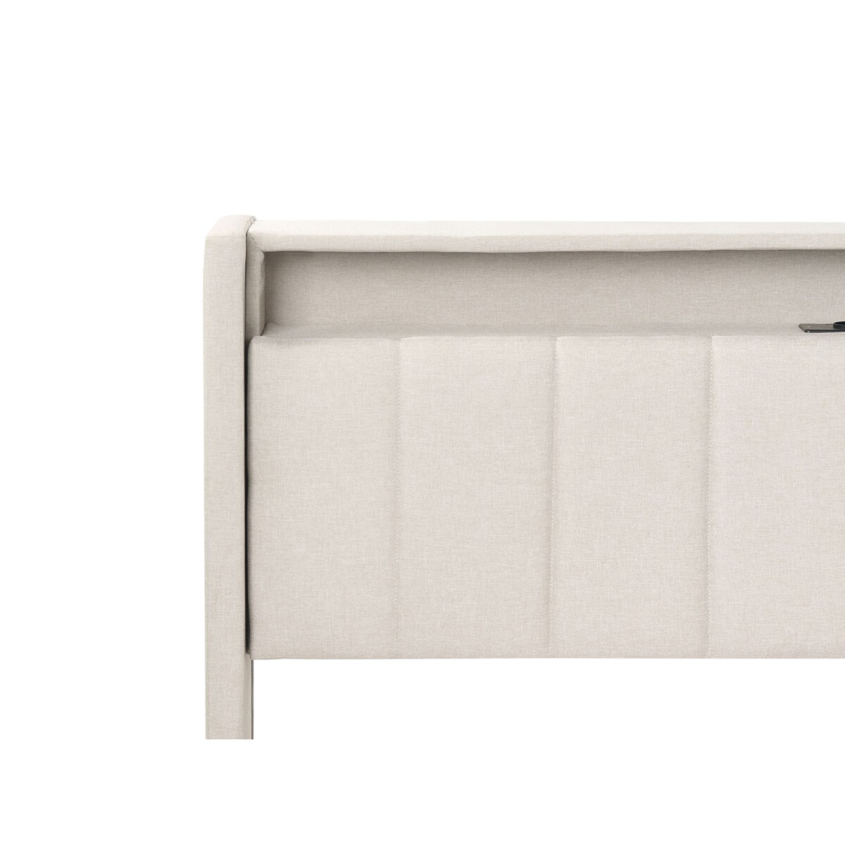 Łóżko LED BEAULIEU 180 x 200 cm Z portem USB ze schowkiem Beżowy