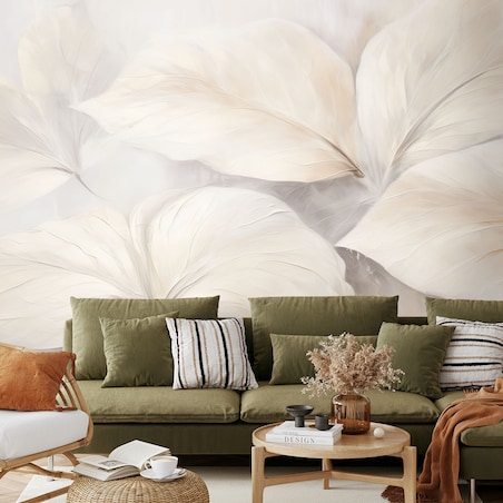 Fototapeta, Liście rośliny natura beżowa boho 3d 400x280