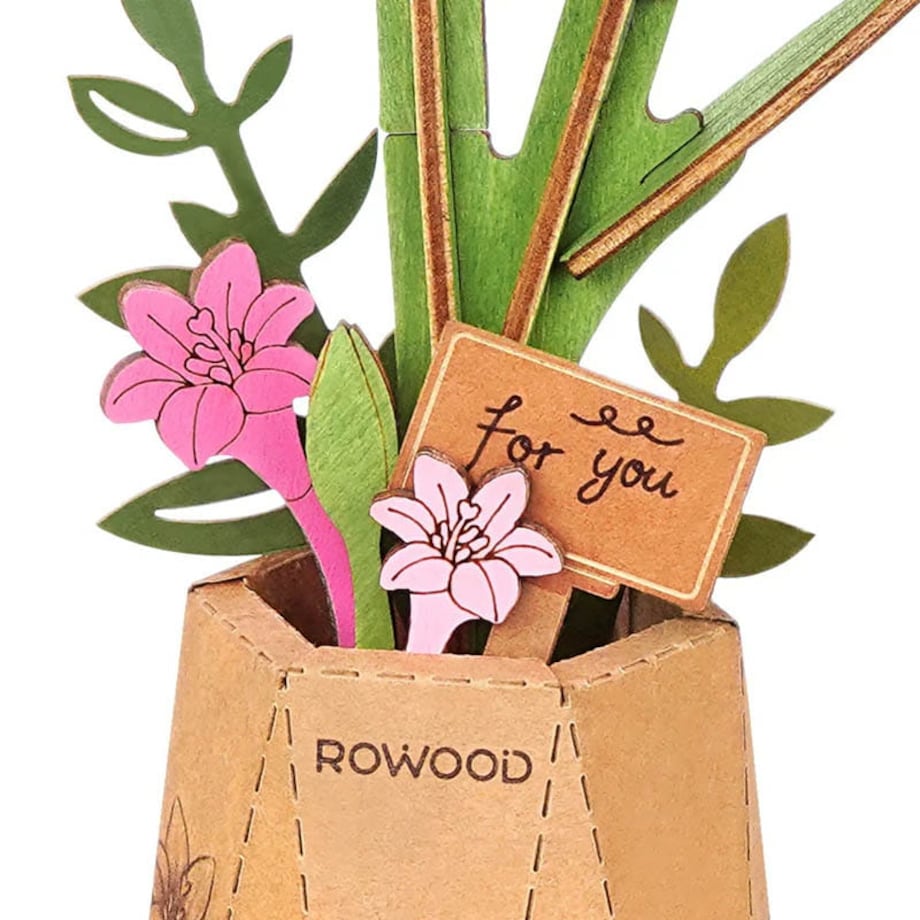 Różowa lilia DIY - kwiaty Robotime