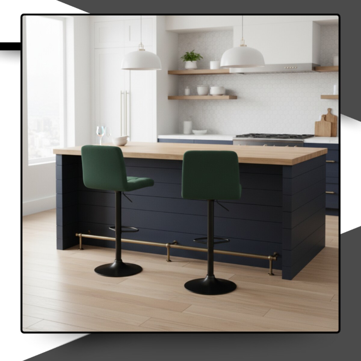 Hoker barowy obrotowy krzesło tapicerowany welurowy regulowany do wyspy