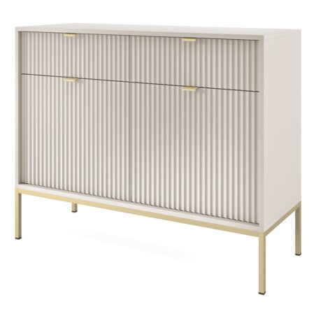 Komoda NEW do przedpokoju KSZ104 - kaszmirowa + st. złoty