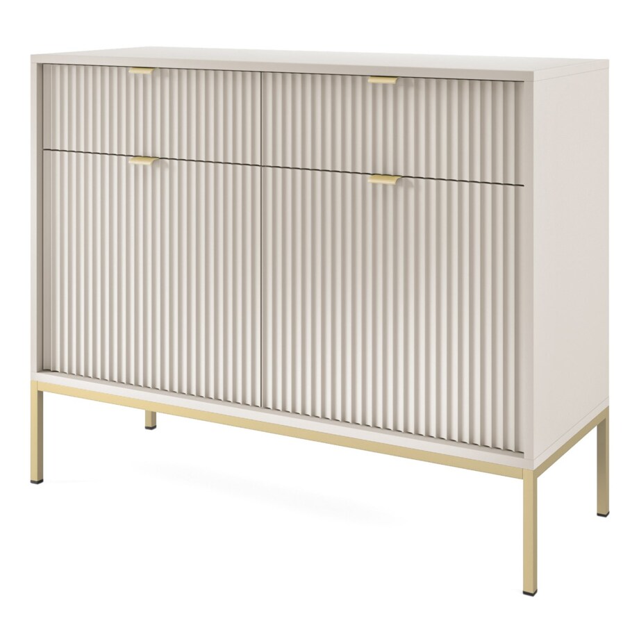 Komoda NEW do przedpokoju KSZ104 - kaszmirowa + st. złoty