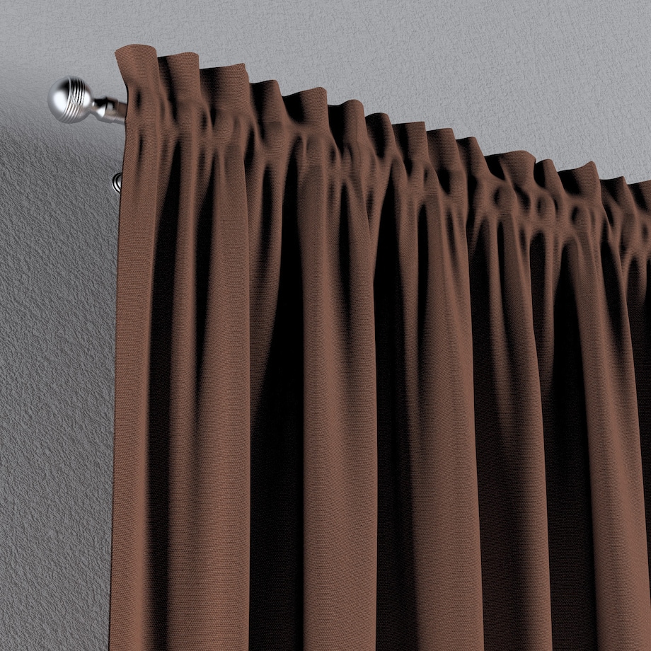 Zasłona na kanale z grzywką 1 szt. 130x245 brązowy