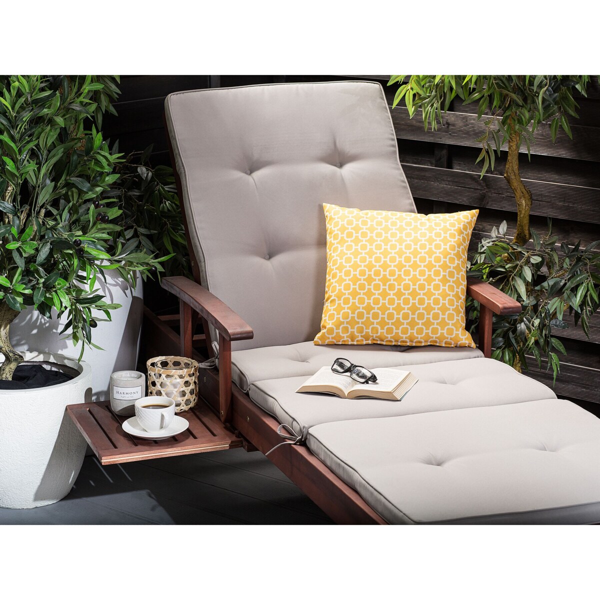 Zestaw 2 poduszek ogrodowych ASTAKOS Wzór geometryczny 40 x 40 cm Żółty