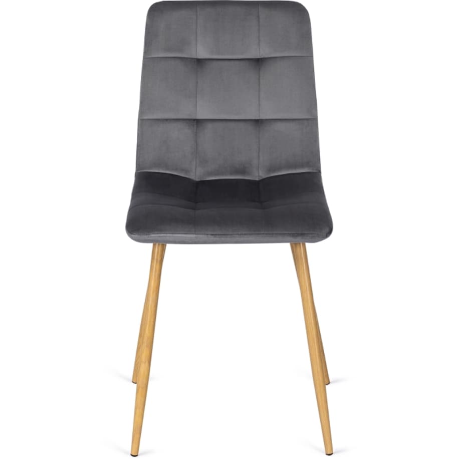 Krzesło Tapicerowane Welurowe Kuchenne Do Jadalni Salonu Szary FREDY