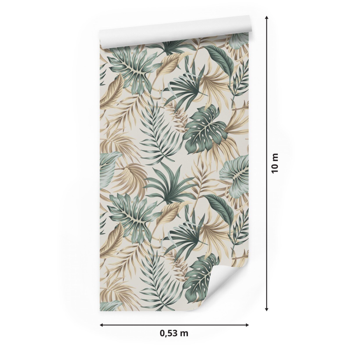 Tapeta LIŚCIE Tropikalne Na Beżowym Tle