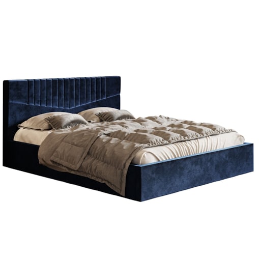 Łóżko tapicerowane 160x200 OLDO 7 z pojemnikiem - granatowe