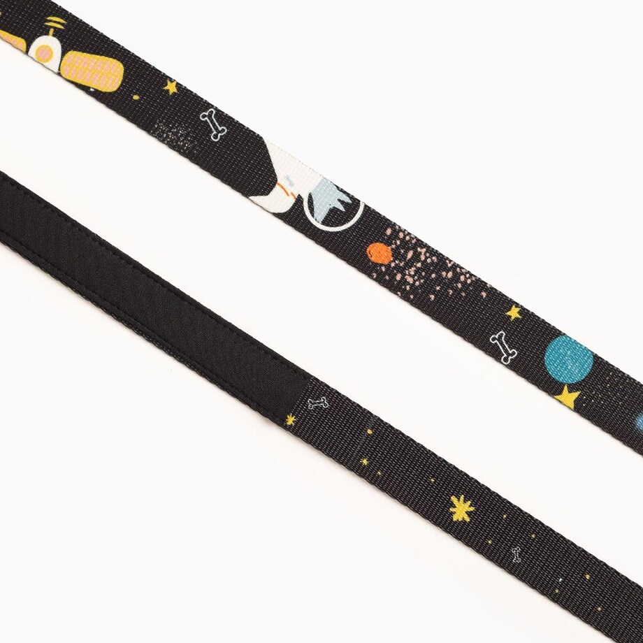 Smycz miejska dla psa lub kota "I need space" - Szerokość taśmy: 25mm, Rozmiar: L oraz Rodzaj: Mały karabinek