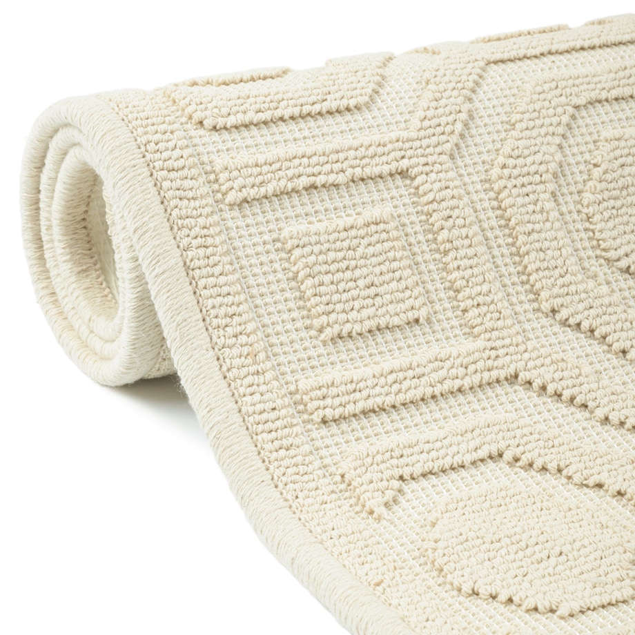 Dywanik łazienkowy Lino 60x90 cm bawełniany geometryczny beżowy