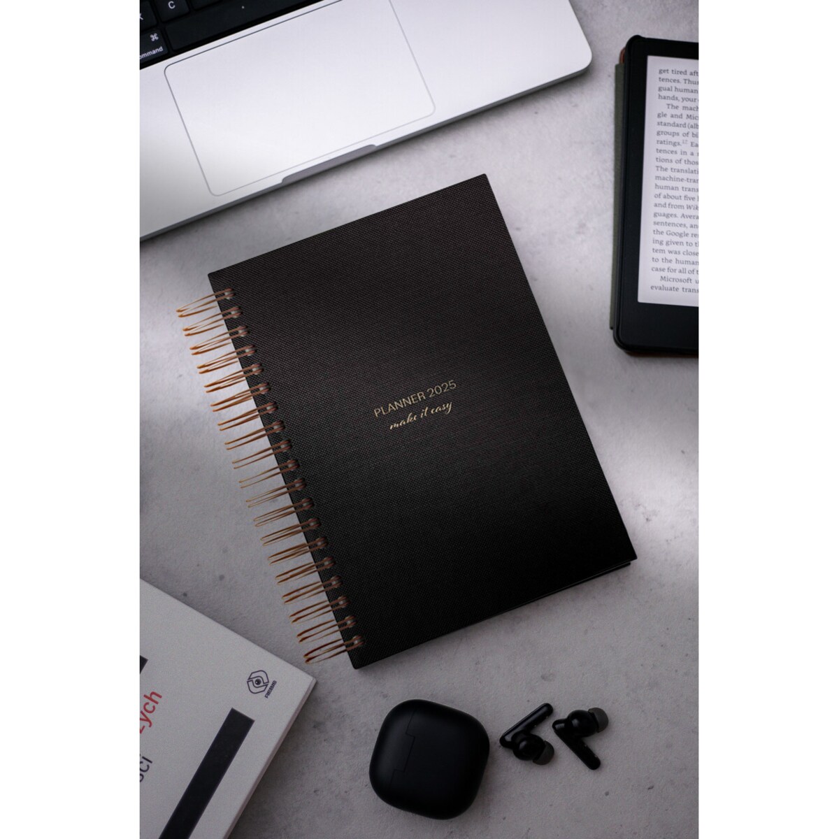 Planner dzienny na spirali 2025 – Sombre