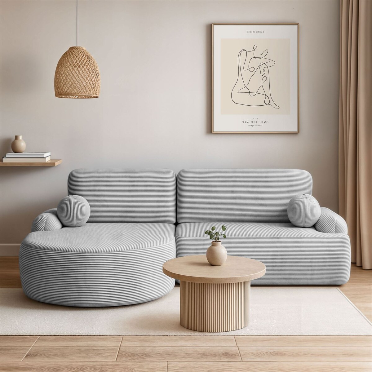 Zaokrąglony narożnik CLEO II z funkcją spania, wersja lewa, Poso 110