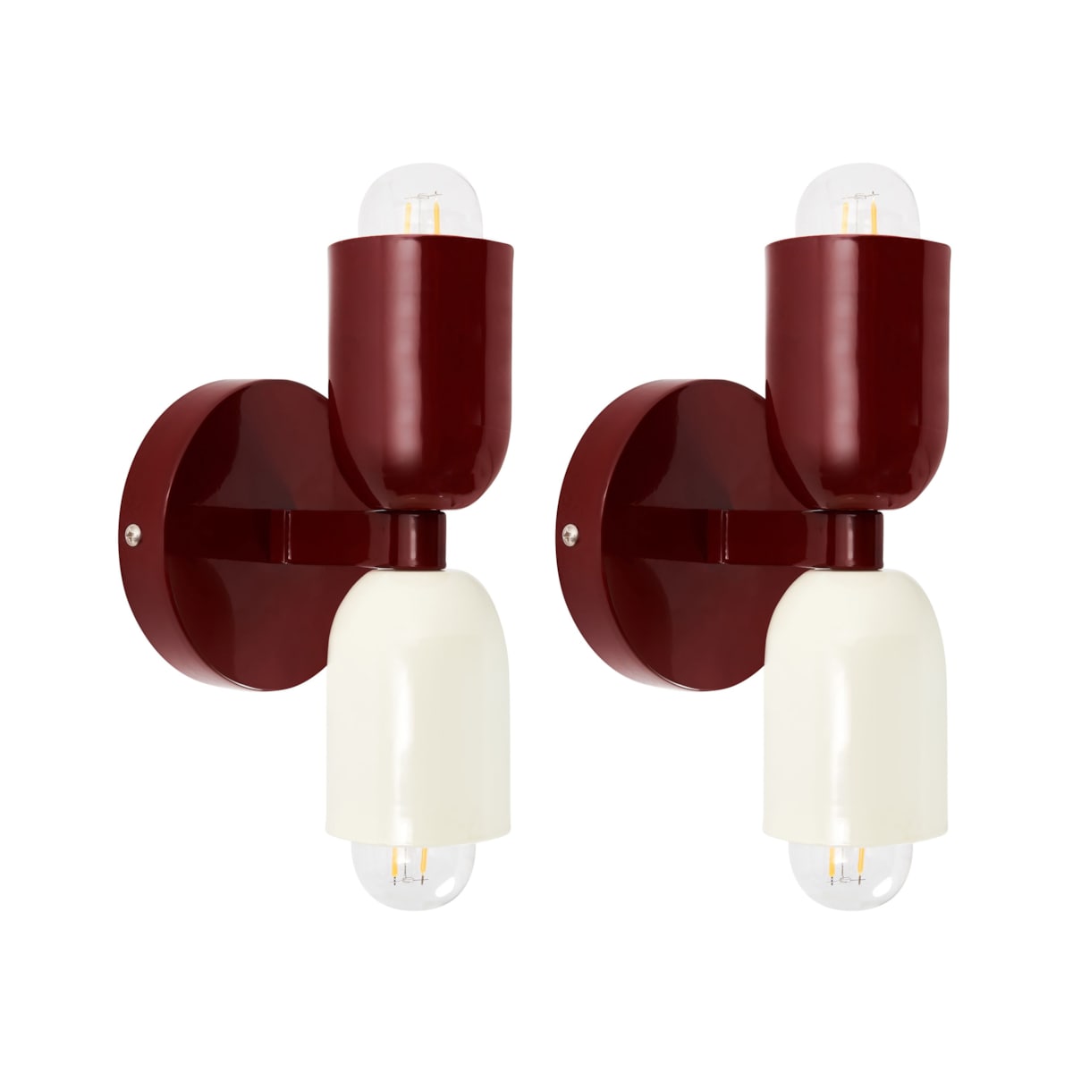Zestaw 2 lamp ściennych TOPI Metal Czerwony