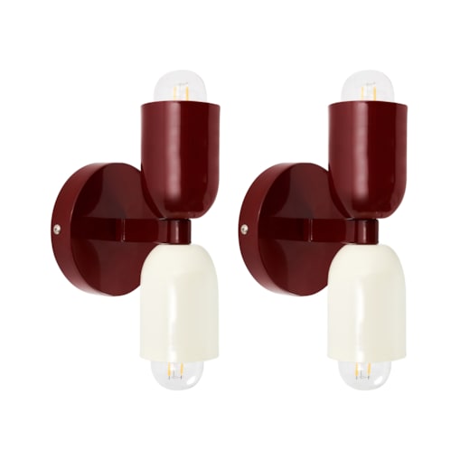 Zestaw 2 lamp ściennych TOPI Metal Czerwony