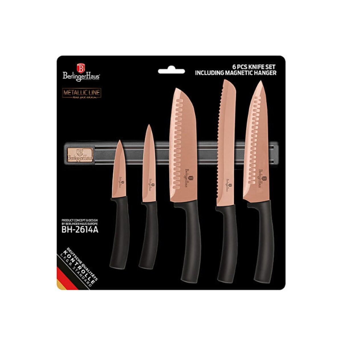 Zestaw noży z listwą Berlinger Haus BH-2614 Miedziane