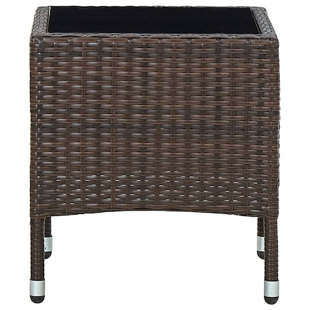 vidaXL Stolik ogrodowy, brązowy, 40 x 40 x 45 cm, rattan PE