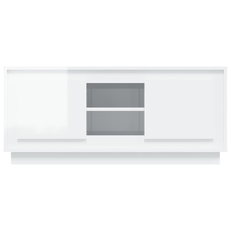 vidaXL Szafka pod TV, wysoki połysk, biała, 102x35x45 cm
