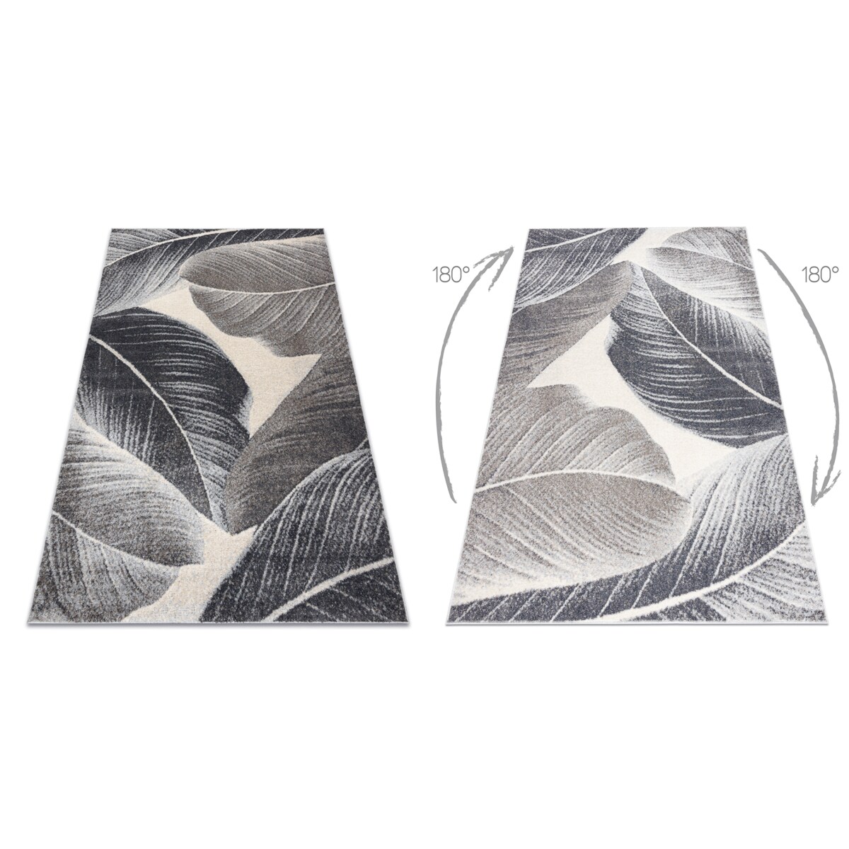 Dywan FUSION 8912 ciemny szary - Pióra, 240x330 cm