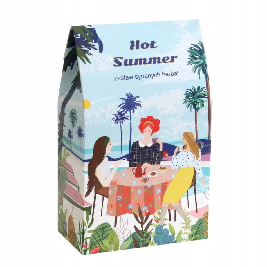 Najlepszy Box prezentowy HOT SUMMER z herbatą smakową i akcesoriami gift
