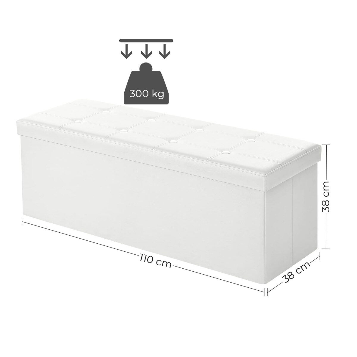 Pufa 110X38X38 Cm Biały