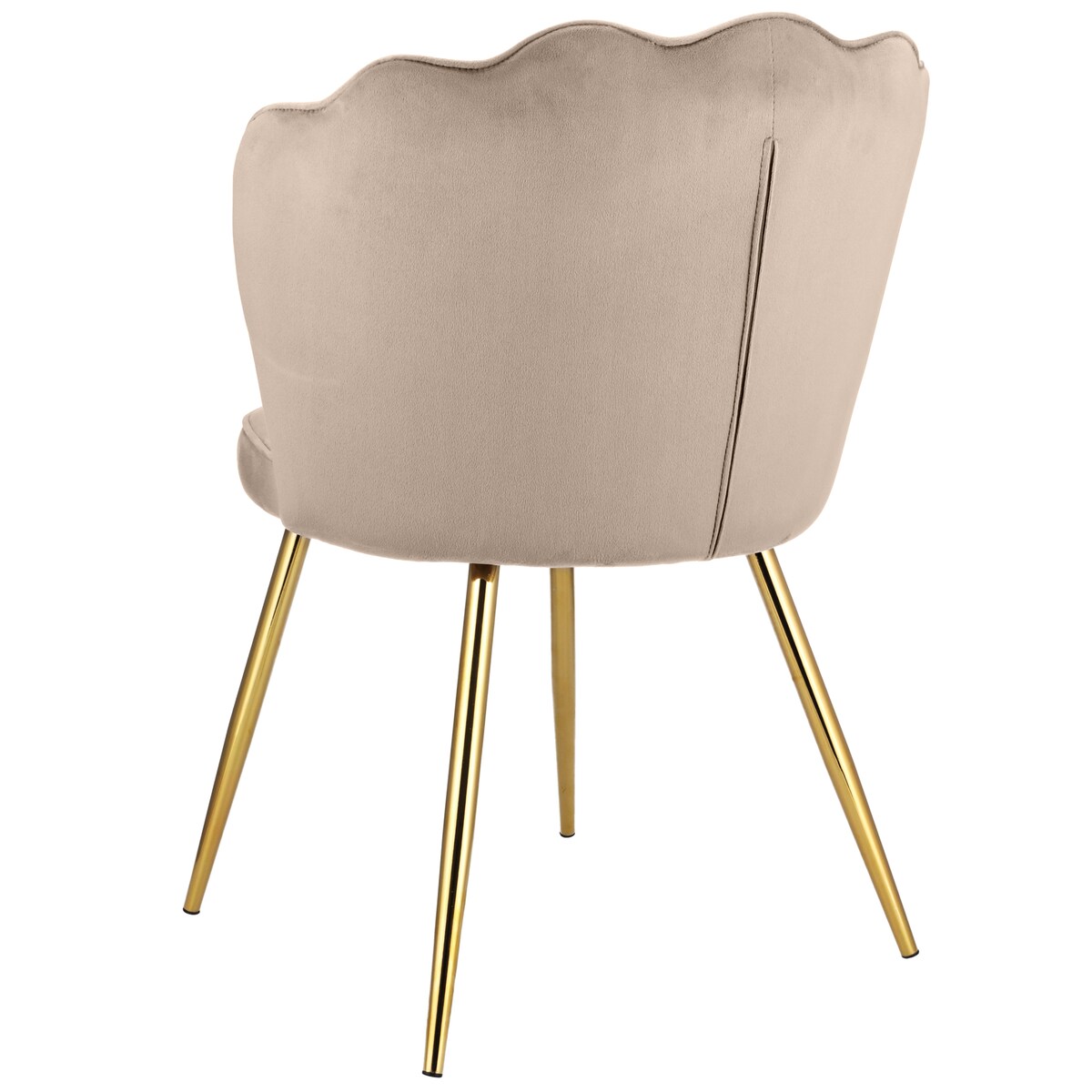 Krzesło welurowe eleganckie FIORE beżowe tapicerowane