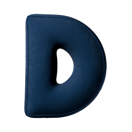 Poduszka literka D, granat, 30x40cm, Posh Velvet