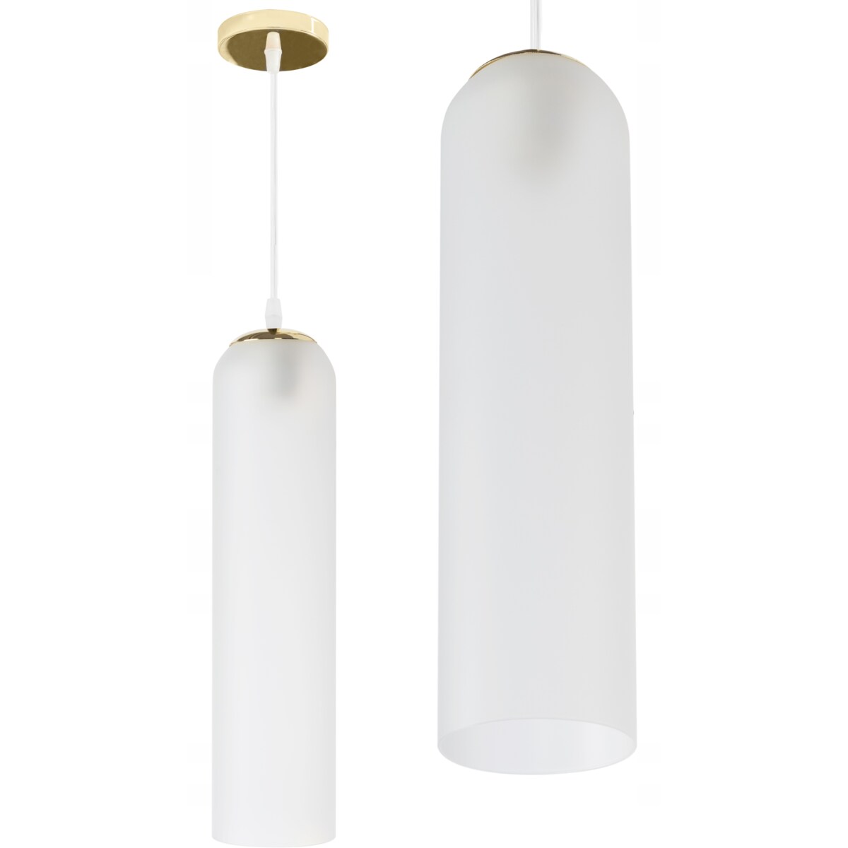 Lampa Sufitowa Wisząca Szklana Glamour White Gold